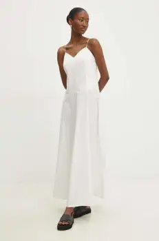 Answear Lab rochie culoarea alb, maxi, evazati imagine