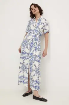 Answear Lab rochie culoarea alb, maxi, evazati imagine