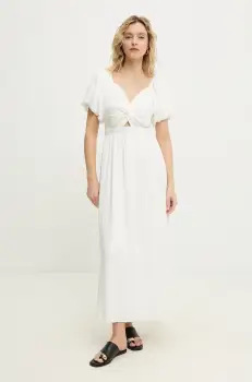 Answear Lab rochie culoarea alb, maxi, evazati imagine