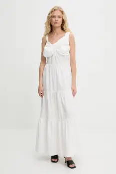 Answear Lab rochie culoarea alb, maxi, evazati imagine