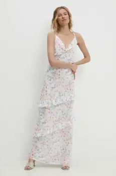 Answear Lab rochie culoarea alb, maxi, evazati imagine