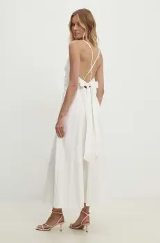 Answear Lab rochie culoarea alb, maxi, evazati imagine