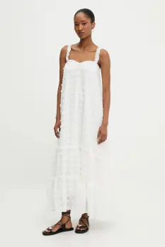 Answear Lab rochie culoarea alb, maxi, oversize imagine