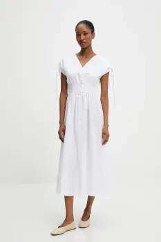 Answear Lab rochie culoarea alb, midi, evazata imagine