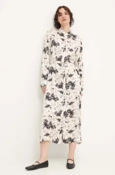 Answear Lab rochie culoarea alb, midi, evazati imagine