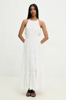 Answear Lab rochie culoarea alb, midi, evazati imagine