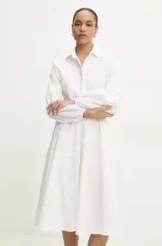 Answear Lab rochie culoarea alb, midi, evazati imagine