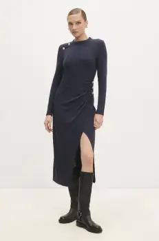 Answear Lab rochie culoarea albastru marin, midi, drept imagine