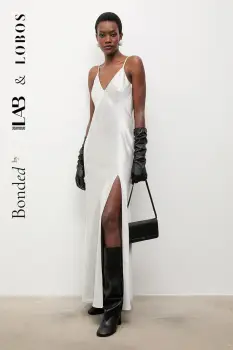 Answear.LAB rochie culoarea argintiu, maxi, evazati imagine