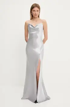 Answear Lab rochie culoarea argintiu, maxi, evazati imagine