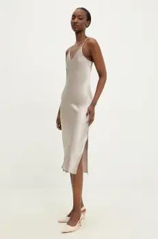 Answear Lab rochie culoarea argintiu, maxi, mulata imagine