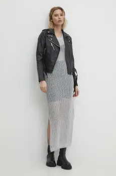 Answear Lab rochie culoarea argintiu, maxi, mulata imagine