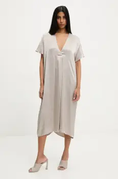 Answear Lab rochie culoarea argintiu, midi, oversize imagine