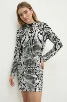 Answear Lab rochie culoarea argintiu, mini, mulata imagine