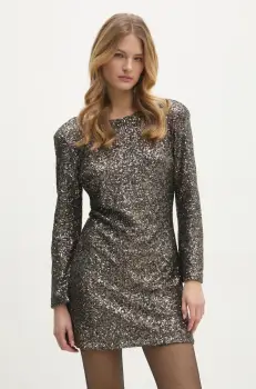 Answear Lab rochie culoarea argintiu, mini, mulata imagine