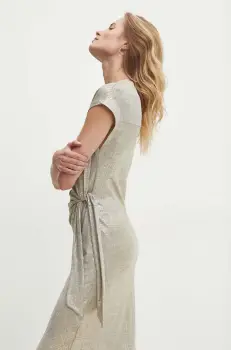 Answear Lab rochie culoarea auriu, maxi, evazati imagine