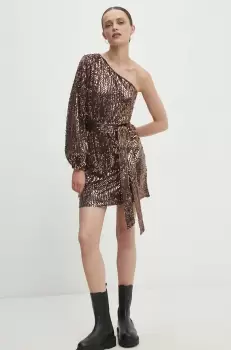 Answear Lab rochie culoarea auriu, mini, drept imagine