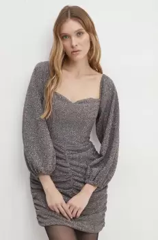 Answear Lab rochie culoarea auriu, mini, mulata imagine