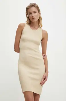 Answear Lab rochie culoarea auriu, mini, mulata imagine