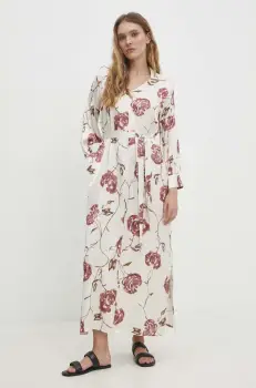 Answear Lab rochie culoarea bej, maxi, drept imagine