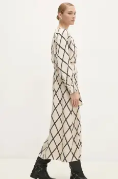 Answear Lab rochie culoarea bej, maxi, drept imagine