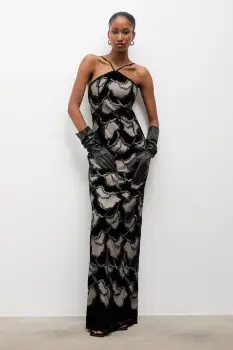 Answear.LAB rochie culoarea bej, maxi, drept imagine