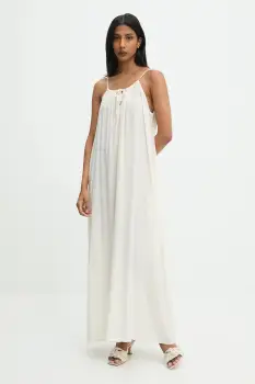 Answear.LAB rochie culoarea bej, maxi, drept imagine