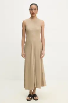 Answear Lab rochie culoarea bej, maxi, drept imagine