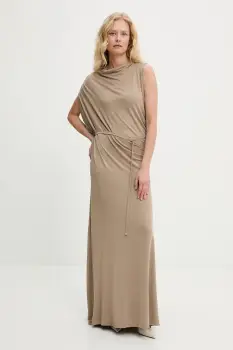 Answear Lab rochie culoarea bej, maxi, drept imagine