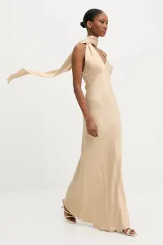 Answear Lab rochie culoarea bej, maxi, drept imagine