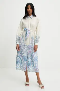 Answear Lab rochie culoarea bej, maxi, evazata imagine