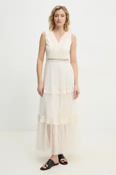 Answear Lab rochie culoarea bej, maxi, evazati imagine