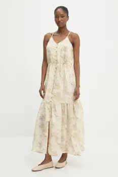 Answear Lab rochie culoarea bej, maxi, evazati imagine