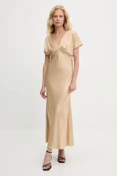 Answear Lab rochie culoarea bej, maxi, evazati imagine