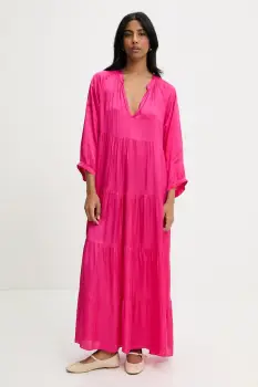 Answear Lab rochie culoarea bej, maxi, evazati imagine