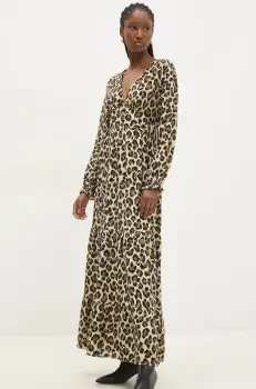 Answear Lab rochie culoarea bej, maxi, evazati imagine