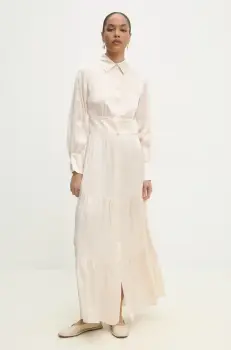 Answear Lab rochie culoarea bej, maxi, evazati imagine