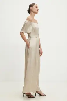Answear Lab rochie culoarea bej, maxi, evazati imagine