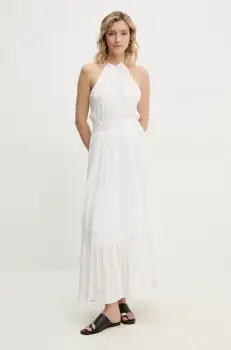 Answear Lab rochie culoarea bej, maxi, evazati imagine