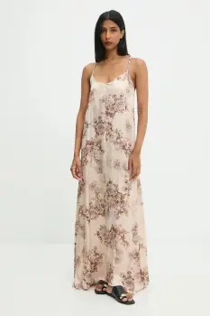 Answear.LAB rochie culoarea bej, maxi, evazati imagine