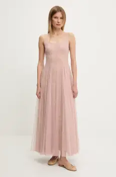 Answear Lab rochie culoarea bej, maxi, evazati imagine