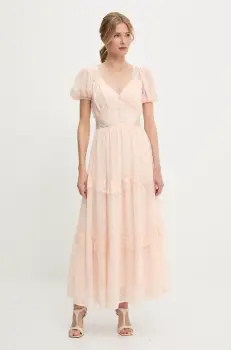 Answear Lab rochie culoarea bej, maxi, evazati imagine