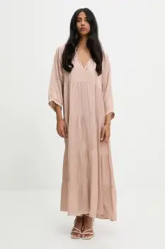 Answear Lab rochie culoarea bej, maxi, evazati imagine