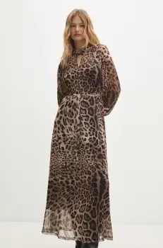 Answear Lab rochie culoarea bej, maxi, evazati imagine