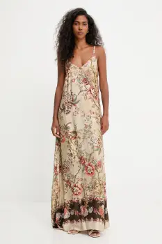 Answear.LAB rochie culoarea bej, maxi, evazati imagine