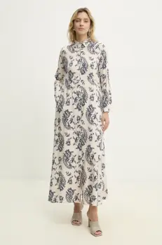 Answear Lab rochie culoarea bej, maxi, evazati imagine