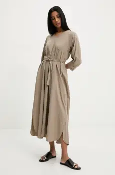 Answear Lab rochie culoarea bej, maxi, evazati imagine