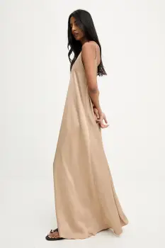 Answear.LAB rochie culoarea bej, maxi, evazati imagine