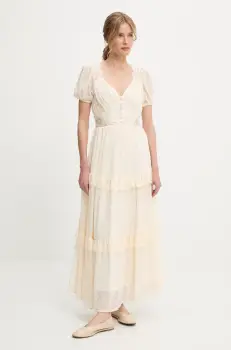 Answear Lab rochie culoarea bej, maxi, evazati imagine