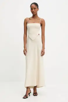 Answear Lab rochie culoarea bej, maxi, evazati imagine